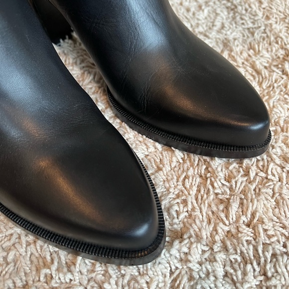LEGRES Black Leather Block Heel Point Toe Ankle Boots EU 37 - Picture 5 of 10